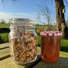 Homemade verse granola of pruimenjam